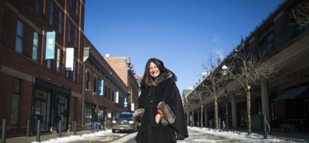Eve Lewis, owner of Woodcliffe Landmark Properties, is seen here along Market Street in downtown Toronto, Ontario, Monday Feb. 3, 2014, which is undergoing a dramatic transformation.